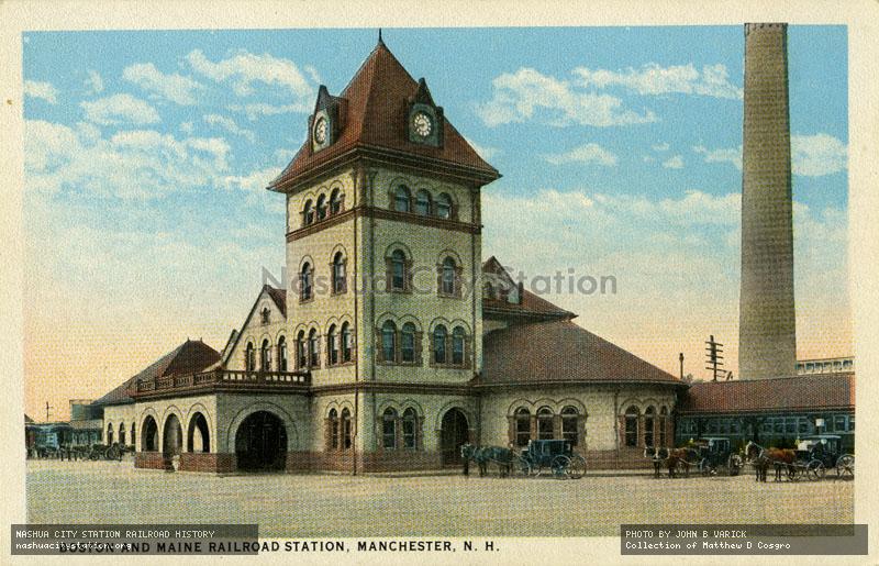 Postcard: Boston and Maine Railroad Station, Manchester, New Hampshire